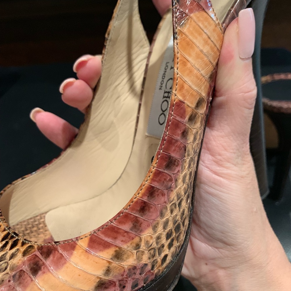 Jimmy Choo multi-colour Snakeskin Heeled Sandals - Picture 6 of 8